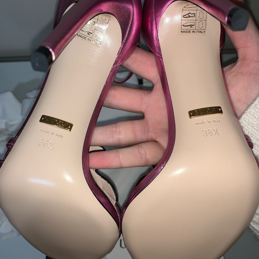 SOLD!!✨Gucci Pink Ophelia Embroidered Sandals - Picture 7 of 8